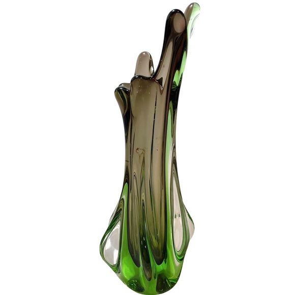 Vintage 1960s Murano Art Glass Sommerso Stretch Fingers Swung Vase 11" Italy - Picture 3 of 15